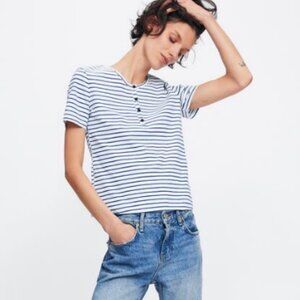 Zara Blue and White Stripe Tee